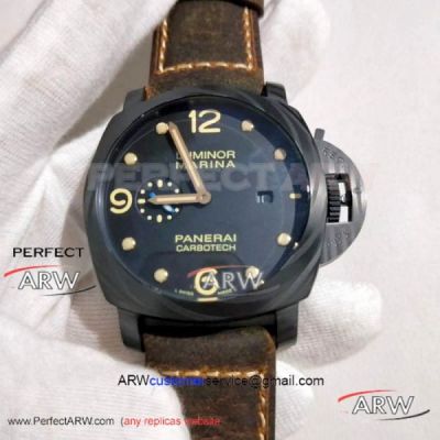 Perfect Replica Panerai Luminor Marina Carbotech™ 44MM Watch - PAM00661 Black Case Black Face